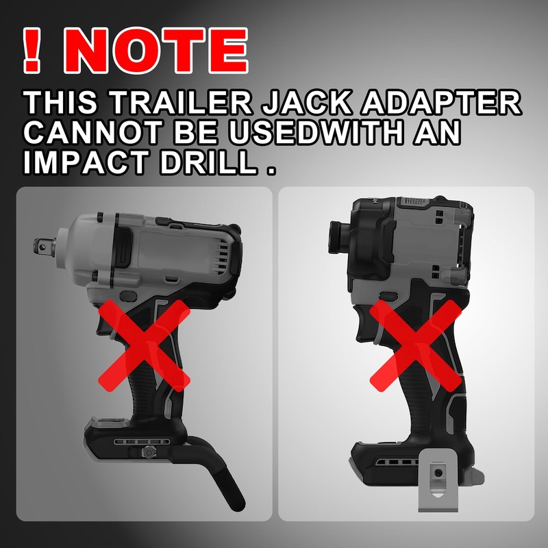 WYNNsky Heavy-Duty Trailer Jack Drill Adapter, Used with 1/2’’ Drive