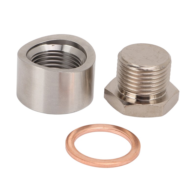 Oxygen Sensor Adapter Metal Mounting Bung Plug Gasket Fittings Auto
