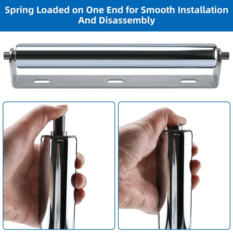 Patioer 12" Long Rollers with Bracket 1.5" Dia Galvanized Steel