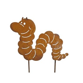 Bornhöft Garden decoration garden stake worm, patina figure, rust look, garden figure, metal art, rusty decoration for garden, bed, terrace