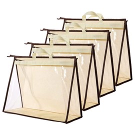 CINPIUK Clear Handbag Storage Bags Purse Organizer for Closet, Zipper Hanging Storage Bag for Handbags, XL, 4PCS
