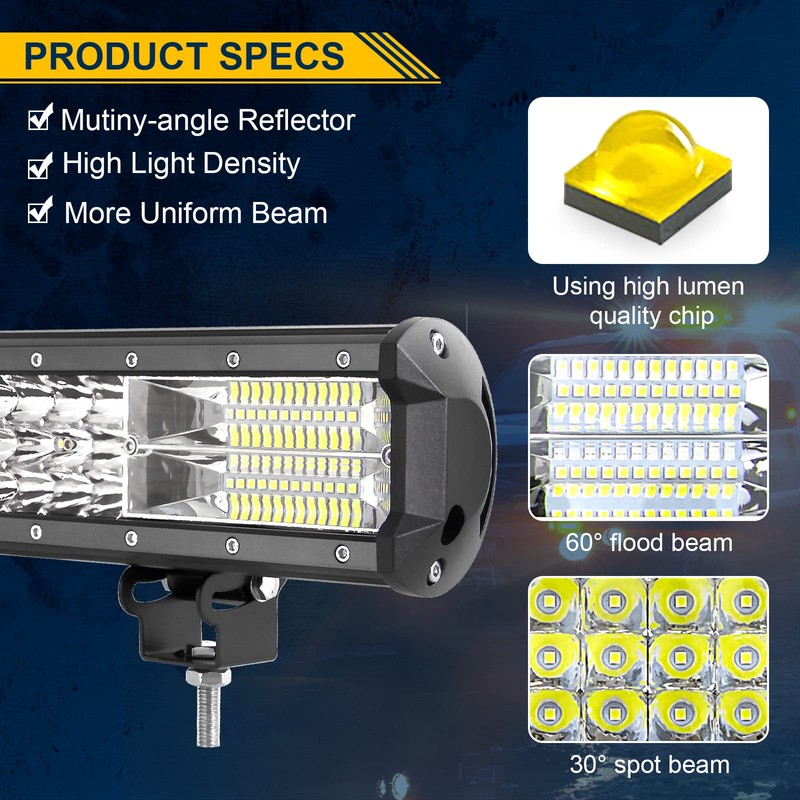AUXTINGS 28 inch 396W LED Light Bar Triple Row Spot