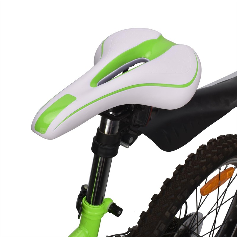 Durable Mountain Bike Saddle White Green