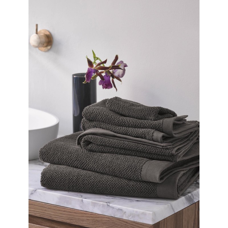 ESSENZA Connect Organic Hand Towel Plain Terry Towel Grey 50