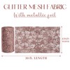 MEEDEE 6 Inch Wide Rose Gold Glitter Mesh Web Wired