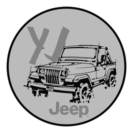 Jeep Wrangler YJ Premium Screen Printed 4" Round Vinyl Sticker Made in Detroit DSC Exclusive