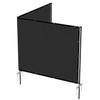 Bynbbur 6'x12' Black Outdoor Divider Privacy Fence with Iron Poles