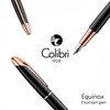 Colibri Equinox Fountain Pen - Brushed Black Steel and Rose