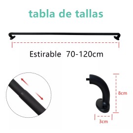 Junelizente Perfiles Barra De Cortina Metálica Extensible Ajustable Barra De Cort