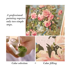 Texture of Dreams Tropical Leaves Succulent Paint by Numbers Kit for Adults Beginners, 16x20 Oil Painting DIY Paint by Numbers Set, Framed Canvas Wall Art (Agave Plant, Black Floater Frame)