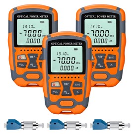 Duogalia 3-Pack Fiber Optic Tester Portable Fiber Light Meter FC/SC/ST Universal Interface Optical Power Meter Built-in 10Km Visual Fault Locator (OPM&VFL) with 3pc FC to LC Adapter
