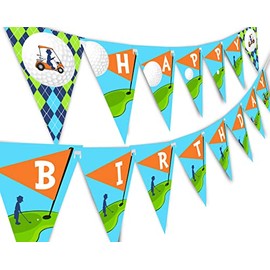 Golf Party Happy Birthday Banner Pennant