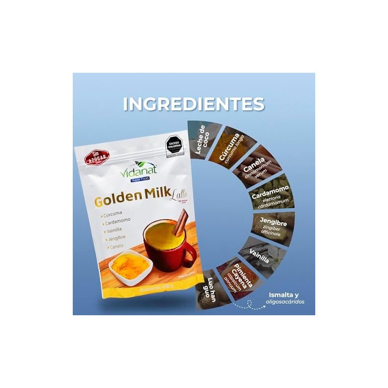 Vidanat Golden Milk 300 g – Mezcla Natural para Bebida