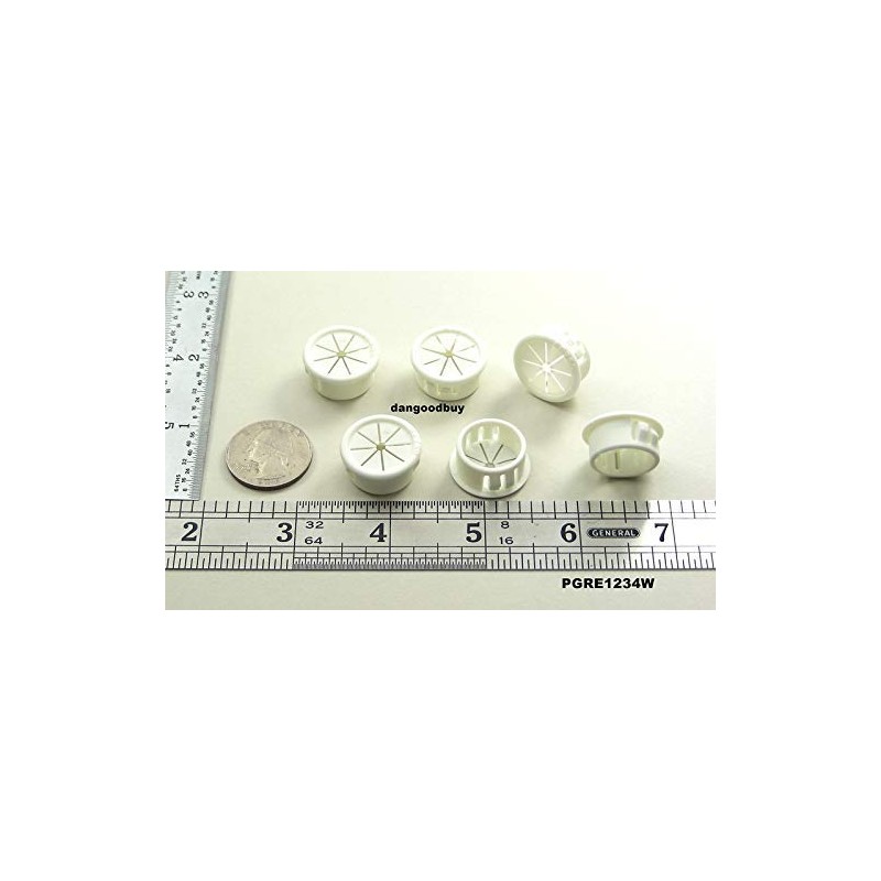 Pkg of 6 - White Nylon Expandable Grommet Plug -