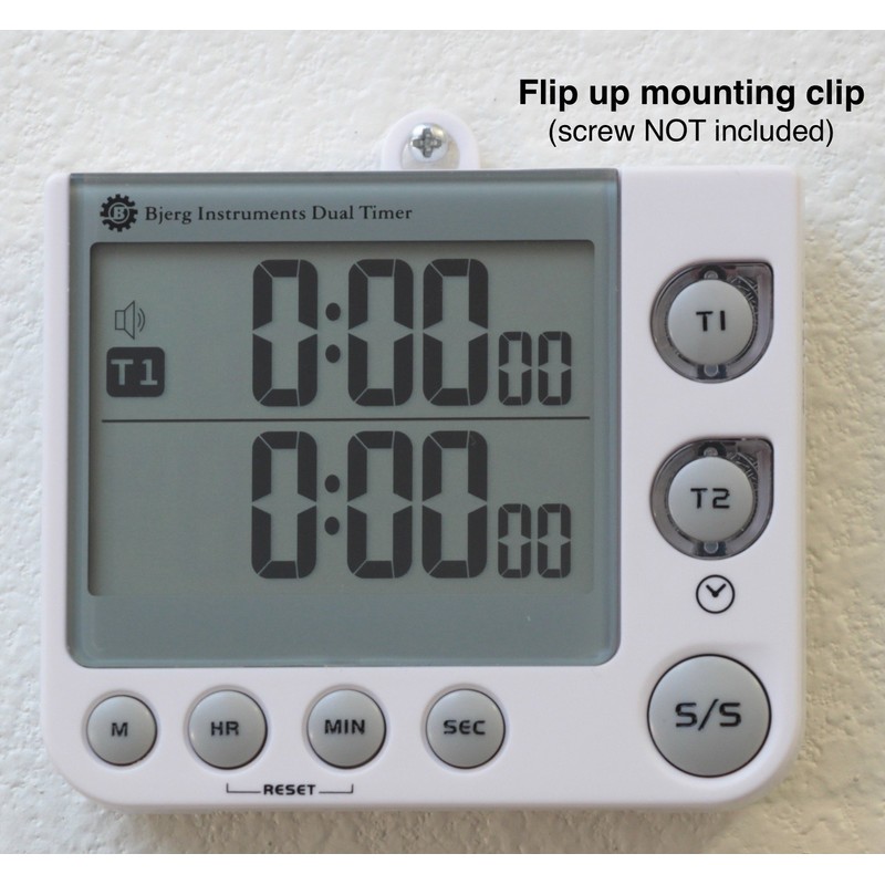 Bjerg Instruments Dual Digital Kitchen Count Up and Countdown Timer