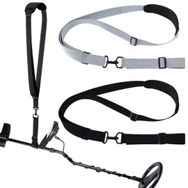 Tondiamo 2 Pcs Metal Detector Shoulder Strap Adjustable for Metal Detector Detecting Gold, Coin(Black, Gray)