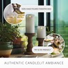 Luminara White Moving Flame Pillar Flameless LED Candle, Scalloped Edge,