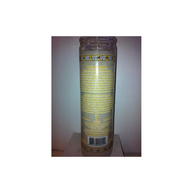 Brilux Saint Clara (Santa Clara) 7 Day Unscented White Candle