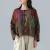 Cotton Linen Blend Spring Patchwork Short Jacket for Women -