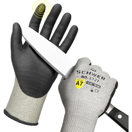 Schwer PR 3727 Level 7 Cut Resistant Cut Resistant Gloves, Cut Resistant Gloves, Work Gloves, Anti-Slip, Non-Cut, Disaster Prevention, Nitrile Coating, Disaster Sites, Factories, DIY, Outdoors, Touch Screen, No PFAS