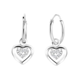 Lucardi - Children's Earrings with Plating - Earrings - 925 Silver - Zirconia - Yellow Gold Alloy - Nickel Free, Other