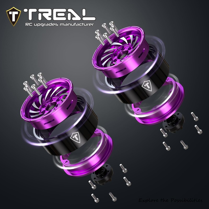 TREAL 1.9 Beadlock Wheels - Cyclone Style CNC Machined Aluminum