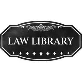 Victorian Plus Law Library Wall or Door Sign Leather | Legal and Courtroom Decoration - Medium