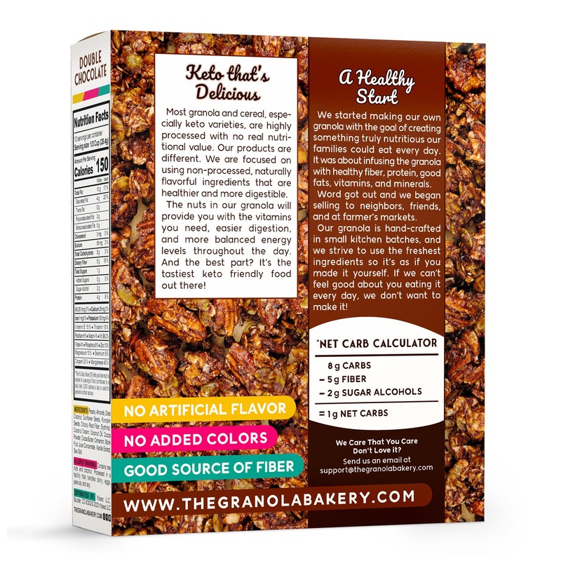 TGB Chocolate Keto Granola | 1g Net Carb Cereal |