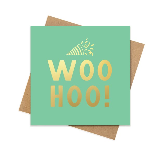 Woo Hoo congratulations card | woo hoo metallic proud of