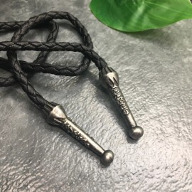 Unbranded Rodeo Bolo Tie Western Cowboy Black Leather Necktie New Free Ship A400