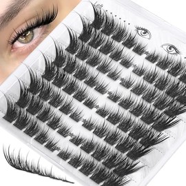 Cat Eye Cluster Lashes With Spikes LC Curl Fox Eye Individual Eyelashes Clusters 6-20MM Long Wispy Lash Clusters Pre-Mapped Cat Eye Lashes Individual Cluster Anime Cluster Eyelashes by Zegaine