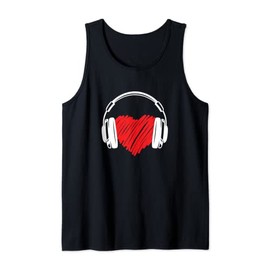 Valentines Day Heart Music Love Hip Hop Headphones Gift Tank Top