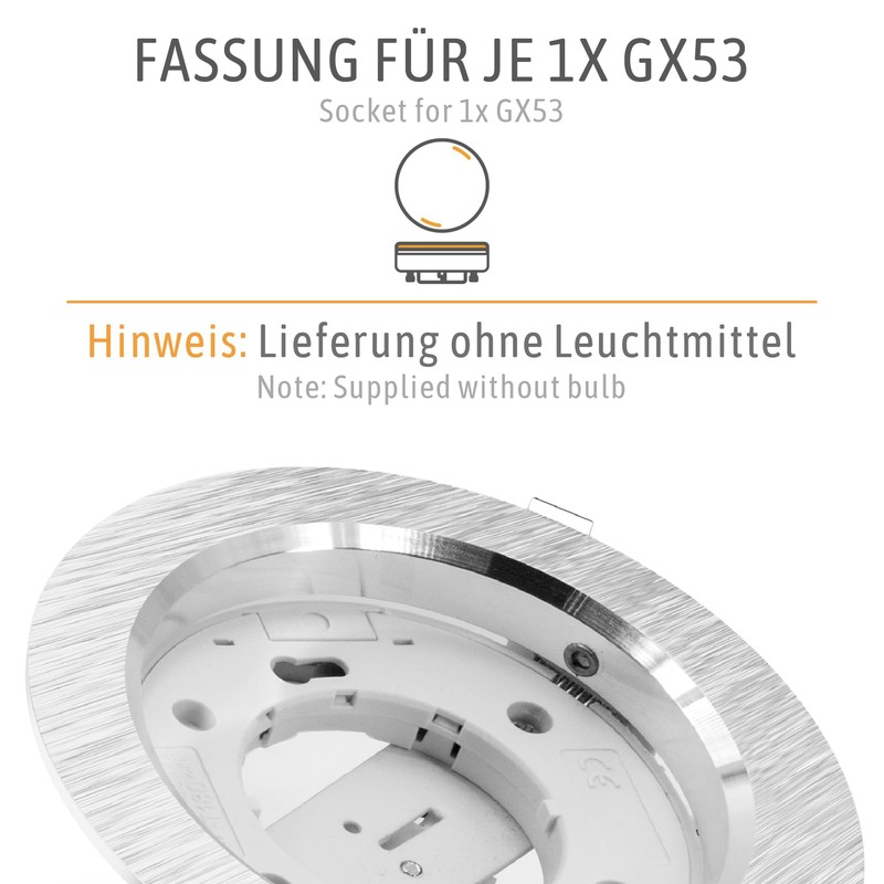 SSC-LUXon Pack of 6 RX-3 Recessed Spotlights 230 V Brushed