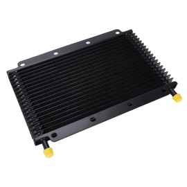 BARTOO Universal Transmission Oil Cooler, Aluminum 19 Row Plate & Fin Transmission Cooler,Black
