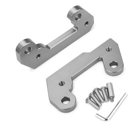 Motorcycle Back Step Adjuster for Kawasaki Ninja 250 Ninja 400 (2018-2023) Z250 Z400 (2019-2023) 25mm Back/13mm Up CNC Aluminum (Gray)