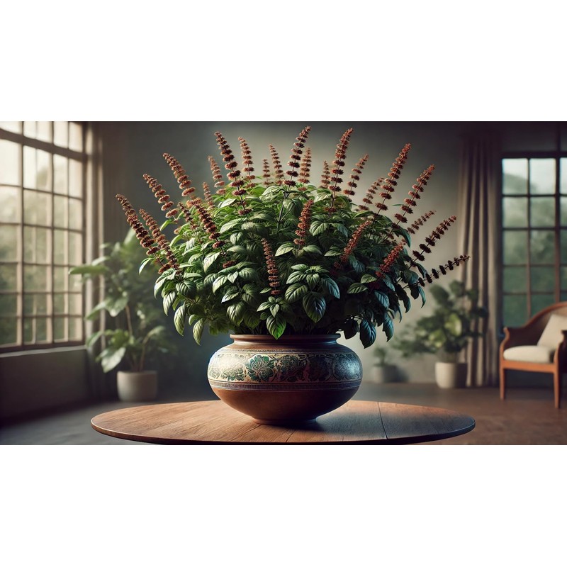 22Day Seeds: Seeds Holy Basil/Ornamental Tulsi Tree/Non GMO/Heirloom