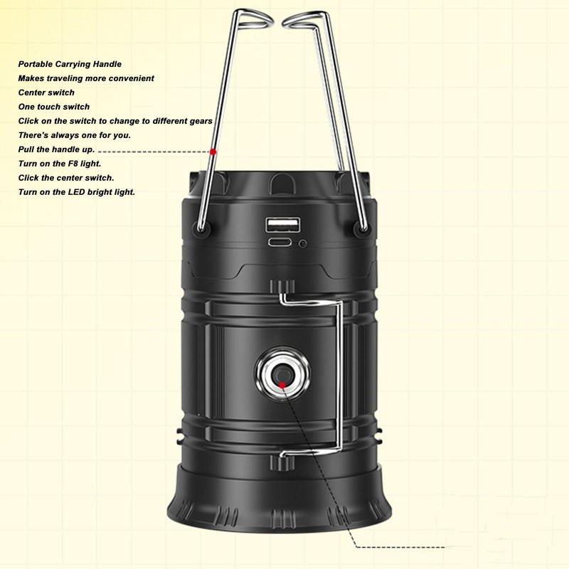 Hand Crank Emergency Light High Brightness Charging Function Waterproof Portable