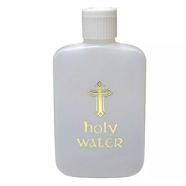 Holy Water Plastic Bottle with Gold Cross Stamping -Holy Water