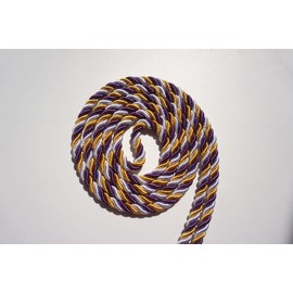 Graduation Honor Cord Three-Color Braided Grad Days (Gold White Purple)