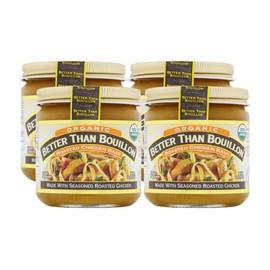 Better Than Bouillon Organic Roasted Chicken Base, Made with Seasoned Roasted Chicken, USDA Organic, Contains 38 Servings Per Jar 8 Ounce (Pack of 4)