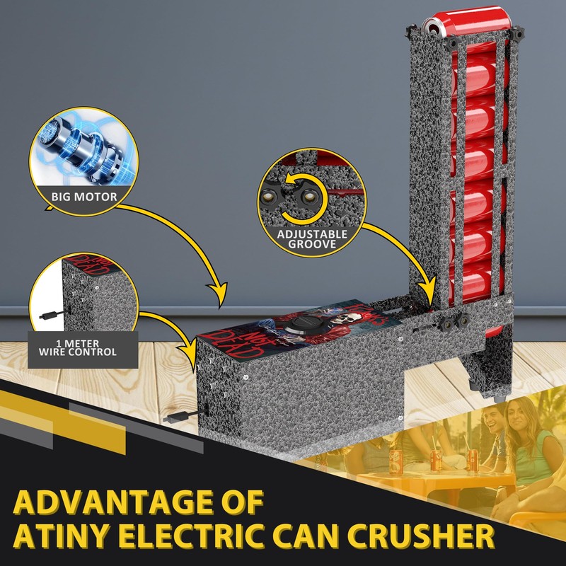 ATINY Electric Can Crusher with Hopper,Automatic Electric,Can Crushers Smashers for