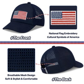 qikqik Toddler Hats Boys 2T-4T Toddler Baseball Cap 2T Kids Baseball Hat Toddlers American Flag Hat USA Red White and Blue Hats