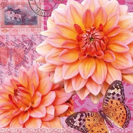 Ambiente Serviettes Lunch/Party/Celebration Approx. 33 x 33 cm Summer Dahlia – Summer Dahlia – Ideal as a Gift