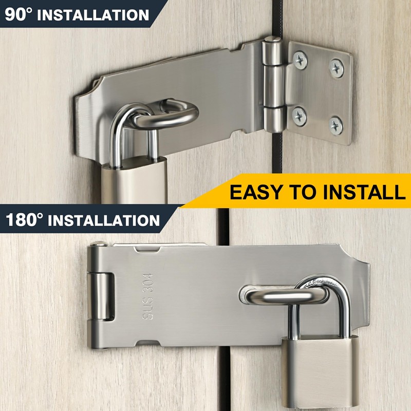 Alise 2pcs Door Locks Hasp Latch,5 Inch SUS 304 Stainless