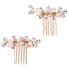 2 Piece Pearl Wedding Hair Comb Crystals Pearls Clips Bridal