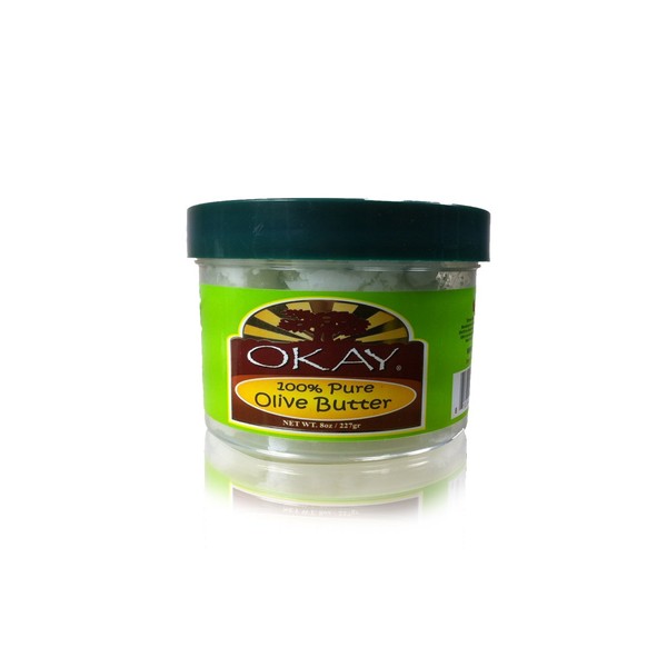 Okay Olive Butter 100% Natural Smooth for Skin and Hair Restores Moisture To Dry Damaged Skin Reduces Skin Damage Heals,Nourishes&Conditions Hair Adds Strength to Hair Cuticle Made In USA 8oz