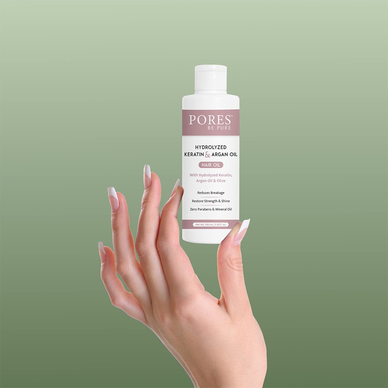 PORES Be Pure Hydrolyzed Keratin & Argan Oil Hair Oil