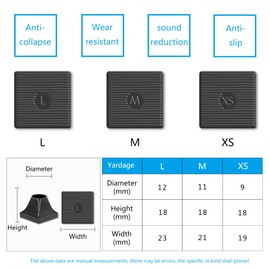 SooGree High Heel Cap Protectors & Heel Caps for High Heels (6 Pairs Square-Shaped Black and White Size L) for High Heel Shoes Women,Anti-Slip and Protecting from Bricks & Cracks, Square, Black+White L