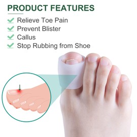 Povihome 10 Pack Big Toe Sleeves, Gel Toe Protectors, Gel Toe Caps Pads for Big Toe Protect, Stubbed Toe,Crossing Toes,Corns and Calluses