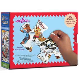 eeBoo: Winter Sleigh Ride - 20 Piece Puzzle - 15x11 Jigsaw, Oversized Pieces, Whimsical Outdoor Animal Scene, Snowy Season Play, Preschool, Kids 3+